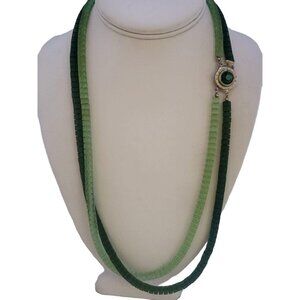 Vintage Textured Glass Rondel Double Necklace (A4639)